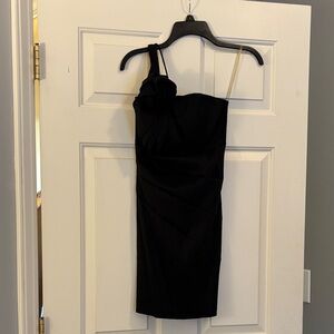 Chic One-Shoulder Black Dress by Body Control  Juniors Med
